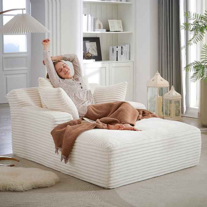 Lunara LoungeBed – Plush Corduroy Sofa Bed for Relaxing & Napping