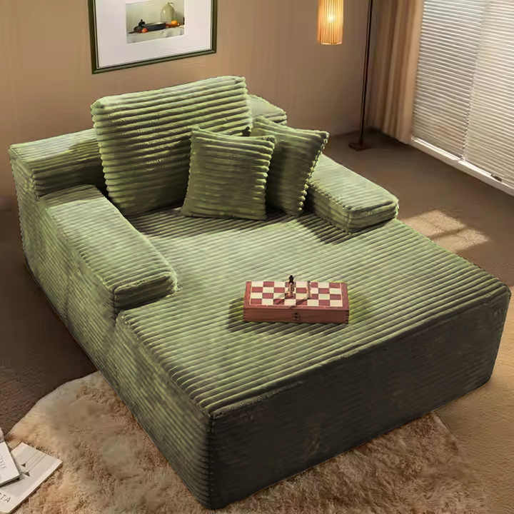 Lunara LoungeBed – Plush Corduroy Sofa Bed for Relaxing & Napping