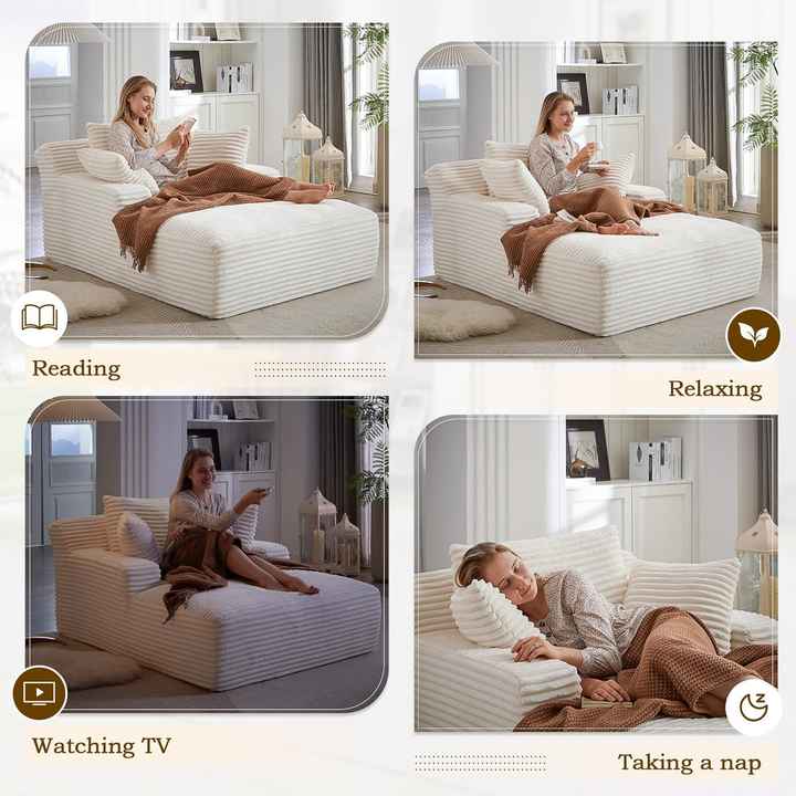 Lunara LoungeBed – Plush Corduroy Sofa Bed for Relaxing & Napping