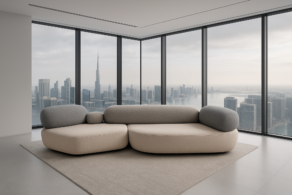 Pebble Rubble Cobblestone Stone Fabric Modular Sofa