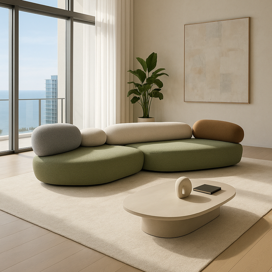 Pebble Rubble Cobblestone Stone Fabric Modular Sofa