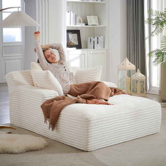 Lunara LoungeBed – Plush Corduroy Sofa Bed for Relaxing & Napping